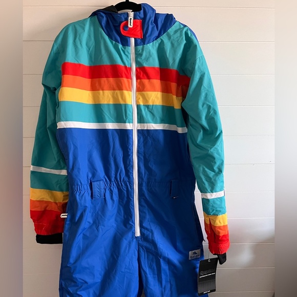 Tipsy Elves Ski Suit Mens Large Rise ‘n Ride Retro Snow Suit Brand Missing Belt - Picture 4 of 13